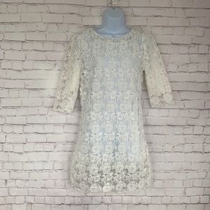 Micro Light White floral lace Dress